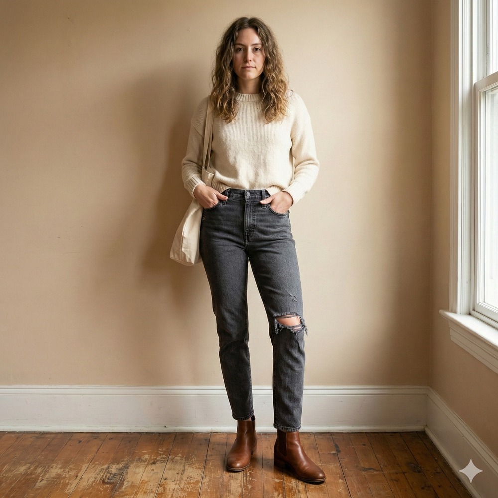 Madewell The Mid Rise Perfect Vintage Straight Jean‎ Womens 28 Gray Distressed